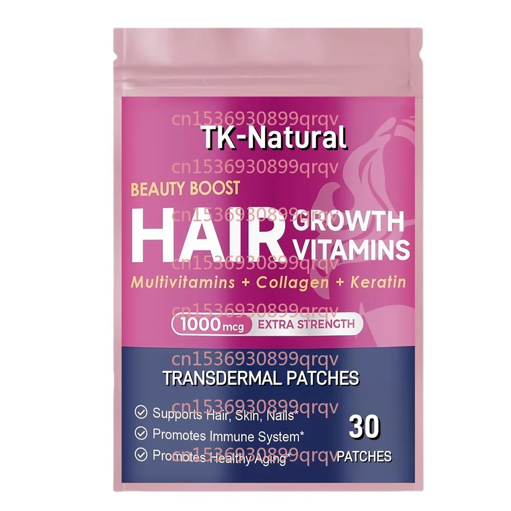 

30 Patches Hair Growth Vitamins Transdermal Patches with Biotin, Zinc,Vitamin A Support Healthy Skin,Hair Growth, Stronger Nails