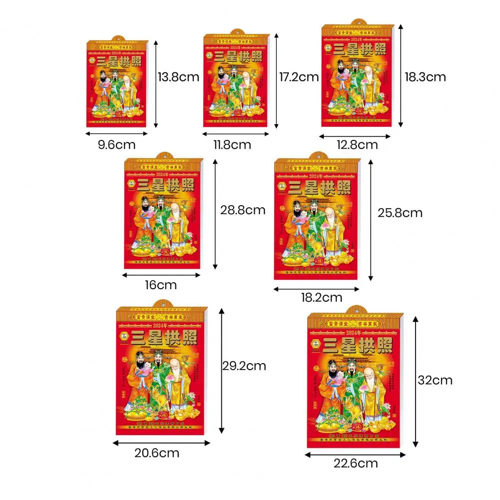 Unique Calendar Lunar Calendar Dragon Year Wall Calendar 2024 Traditional Chinese New Year Decor for Home Yearly Hanging