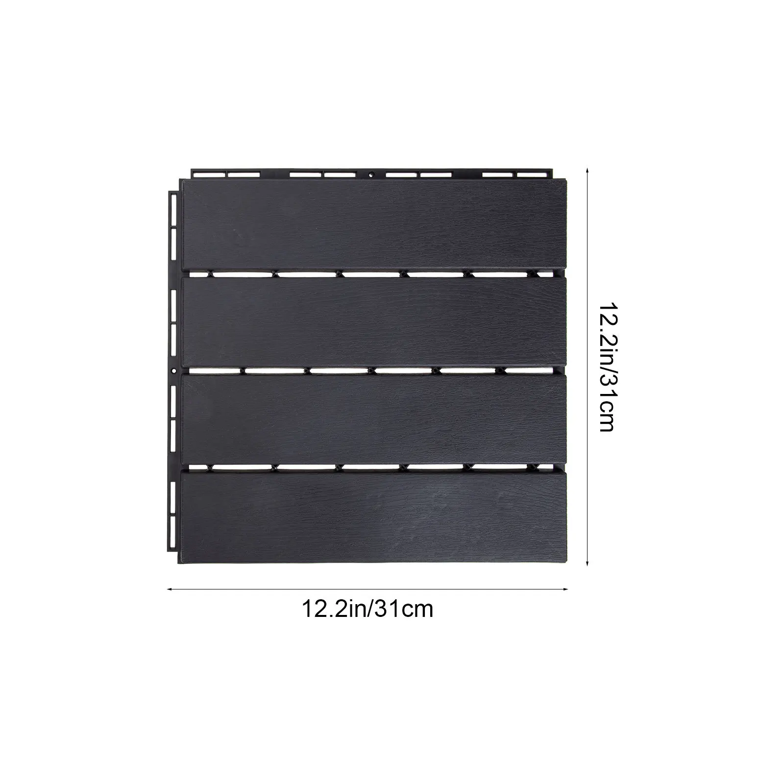 Waterproof Plastic Interlocking Outdoor Floor Stable Non-Expanding Wood-Plastic Flooring for Poolside Backyard Garden Balcony