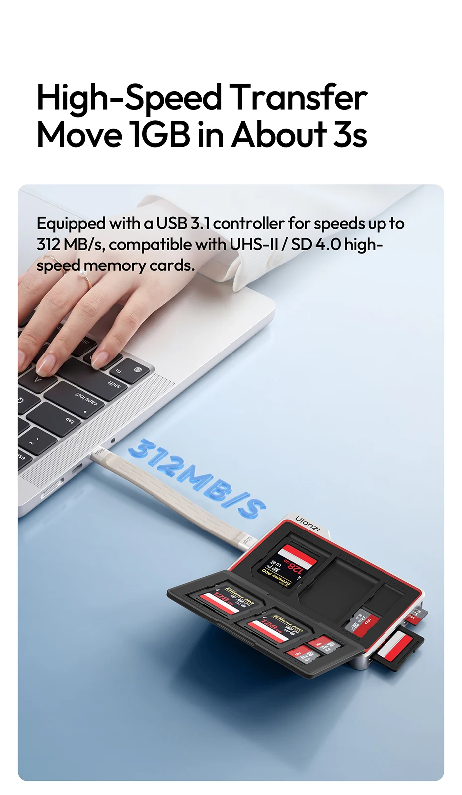 Ulanzi DC01 2-in-1 Tragbares Speicherkarten-Etui Dual-Slot Simultan-Kartenleser für Kamera Smartphone für Fotografie – Detail 8