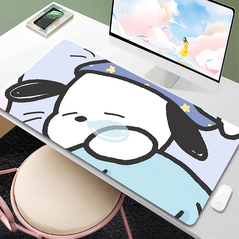 Mouse Pad Laptop Kawaii Anime Dog Extended Desk Mat Large P-pochacco Cartoon Mousepad PC Gaming Accessories Cute Keyboard Rug