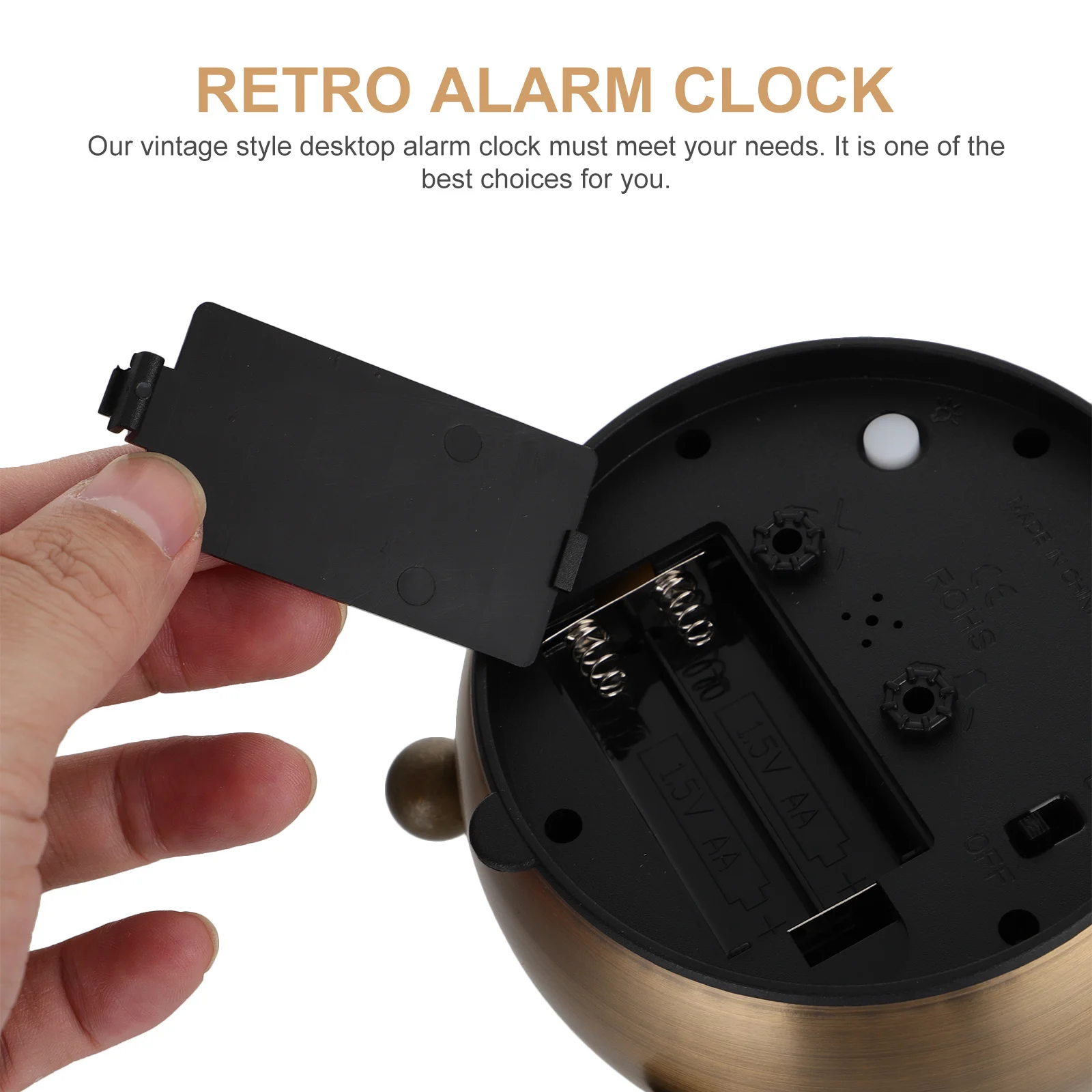 

Round Luminous Alarm Clock Light Retro Tabletop Decorative Bedside Desktop Clock For Home Office Living Room Use