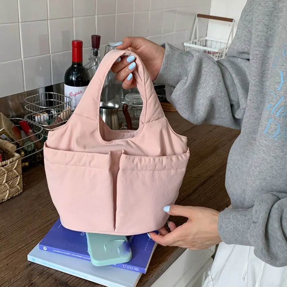 

Сумка-ведро на плечо, складная, с несколькими отделениями, быстросохнущая, простая, для поездок на работу, большая вместимость, в корейском стиле, однотонная, ручная сумка