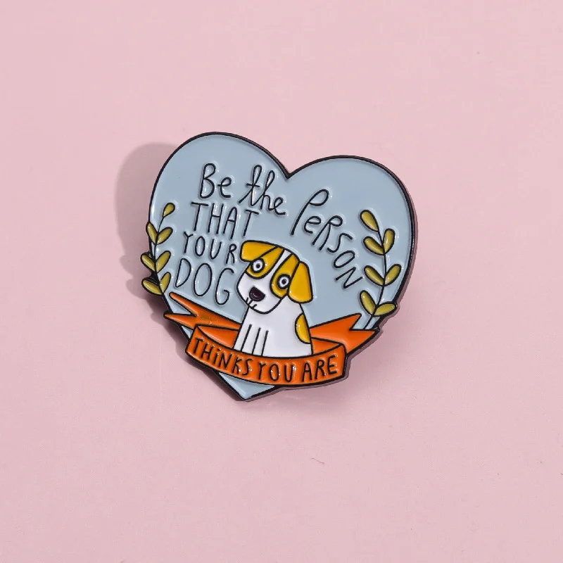 Creative Letter Dog Enamel Brooch Life Goal All Dogs Discuss Pet Dog Jar Stethoscope Syringe Animal Metal Badge Punk Pin Jewelry