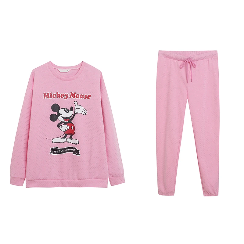 

Женский комплект: розовые флисовые брюки на шнурке и свитшот, свободный крой, повседневный стиль, милый и удобный