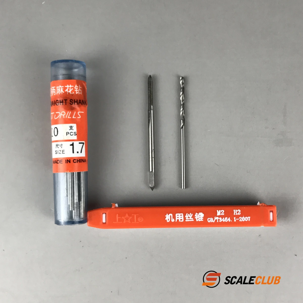 Scaleclub Model Hole-Drilling Bit & Tap Set (2.0mm, 3.0mm) includes 1.7, 2.6 drill bits and No.2, No.3 taps Rc Accessories