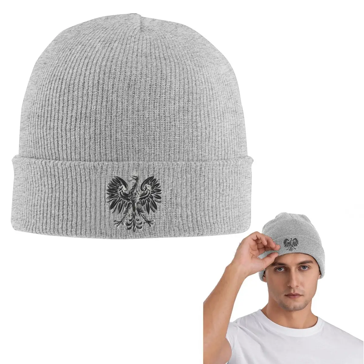Polska polonais aigle chaud tricoté casquette mode Bonnet chapeau automne hiver extérieur bonnets chapeaux pour unisexe adulte
