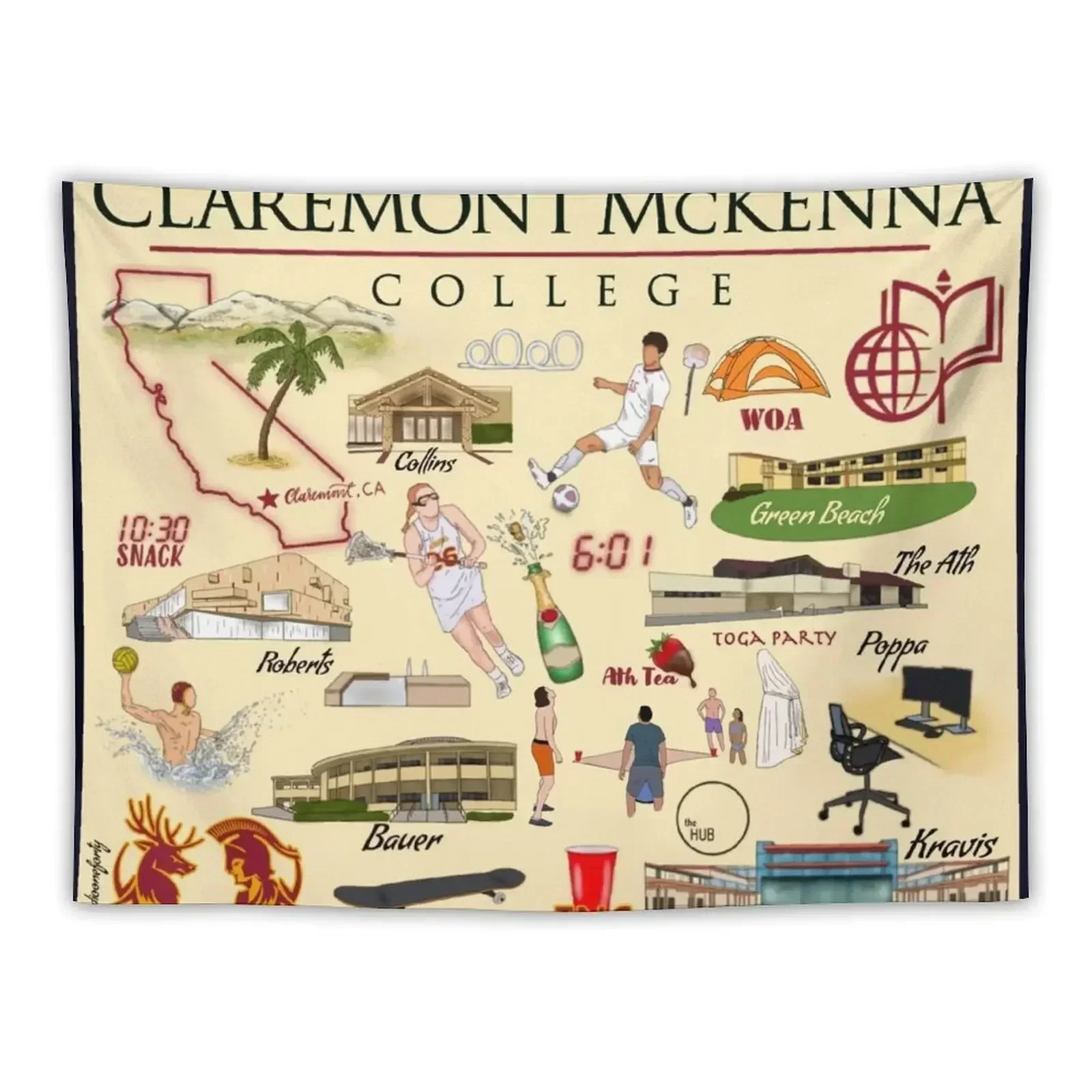 

Claremont McKenna College (wall art, home decor, stickers) Tapestry Decoration For Home Tapestry