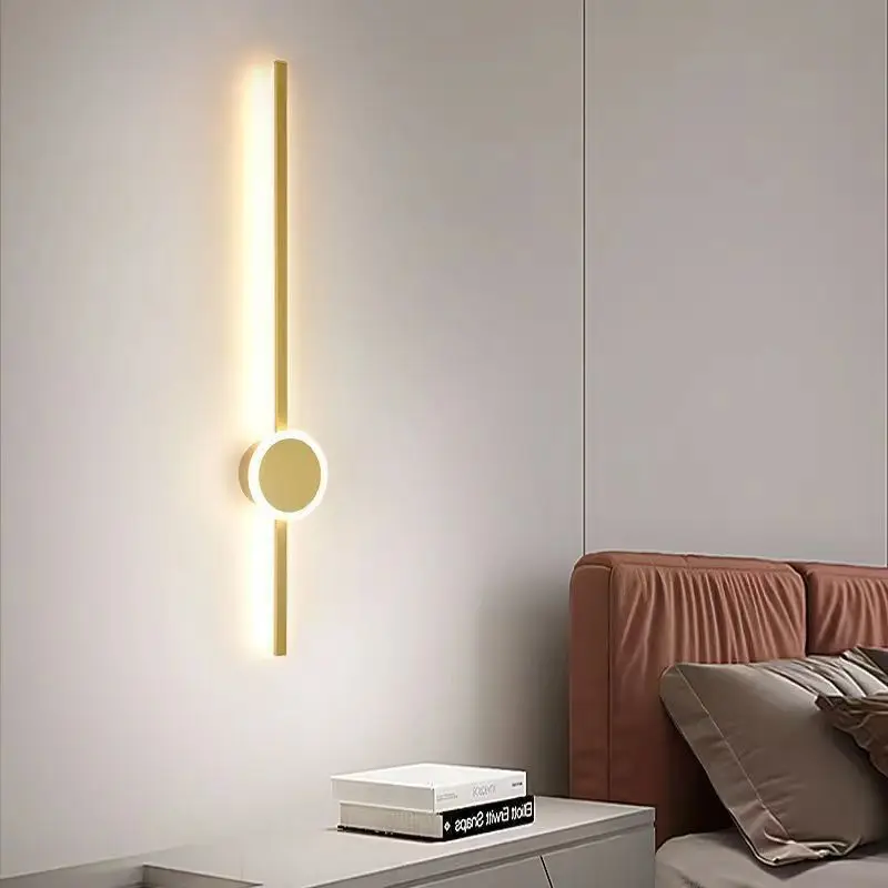 

Modern simple long wall lamp minimalist personality bedroom living room grid lamp sofa TV background decorative lamp