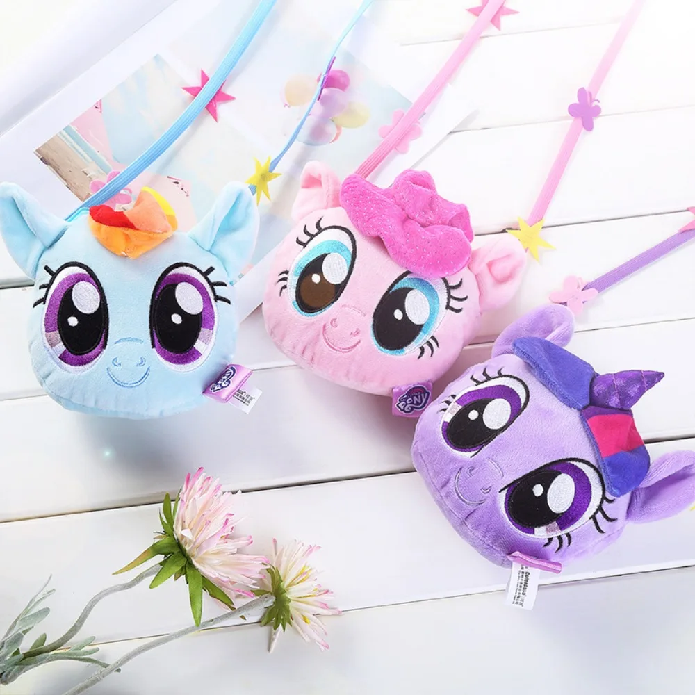 My Little Pony Anime Twilight Sparkle Pinkie Pie Rainbow Dash Cartoon Cute Plush Doll Shoulder Bags, Messenger Bag para niños