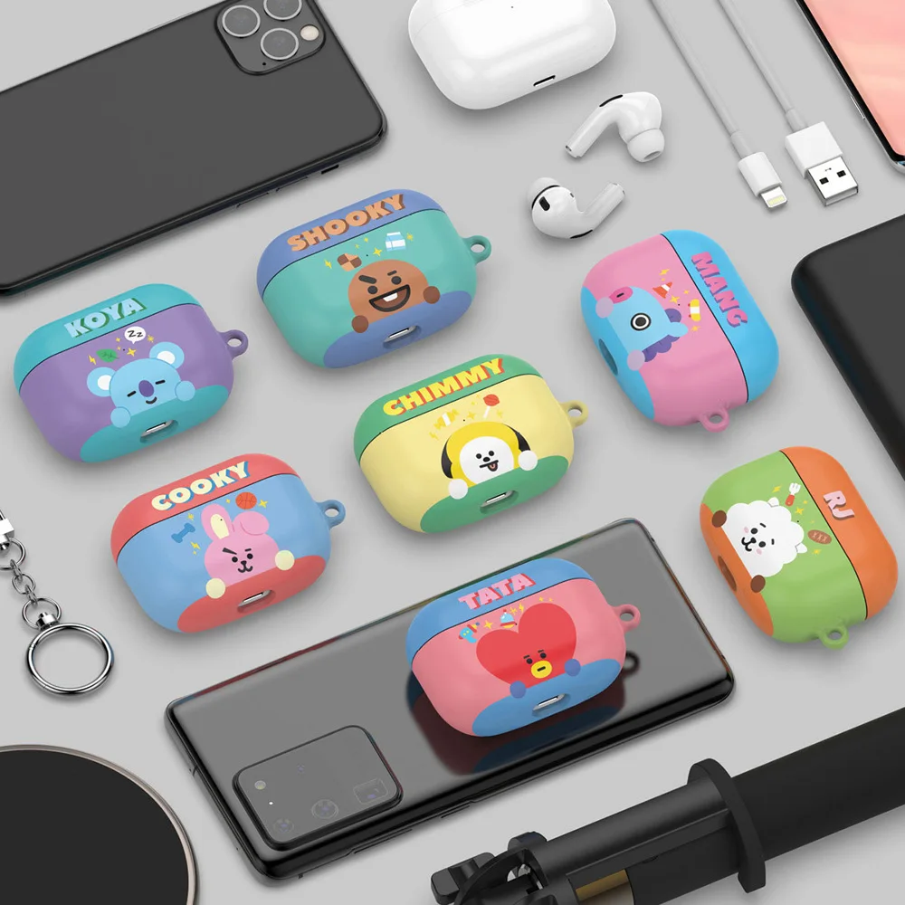 New BT21 Tata Cooky Wireless Bluetooth Headphone Case Suitable for Airpods Third Generation Pro2 Generation Koya Protective Case