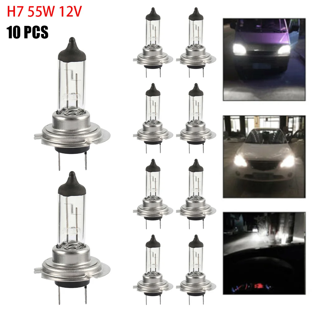 10PCS Halogen Headlight Bulb Super  Warm White Light H7 55W 12V Bulb Headlight Halogen Lamp Car HeadLight Replacement Bulb