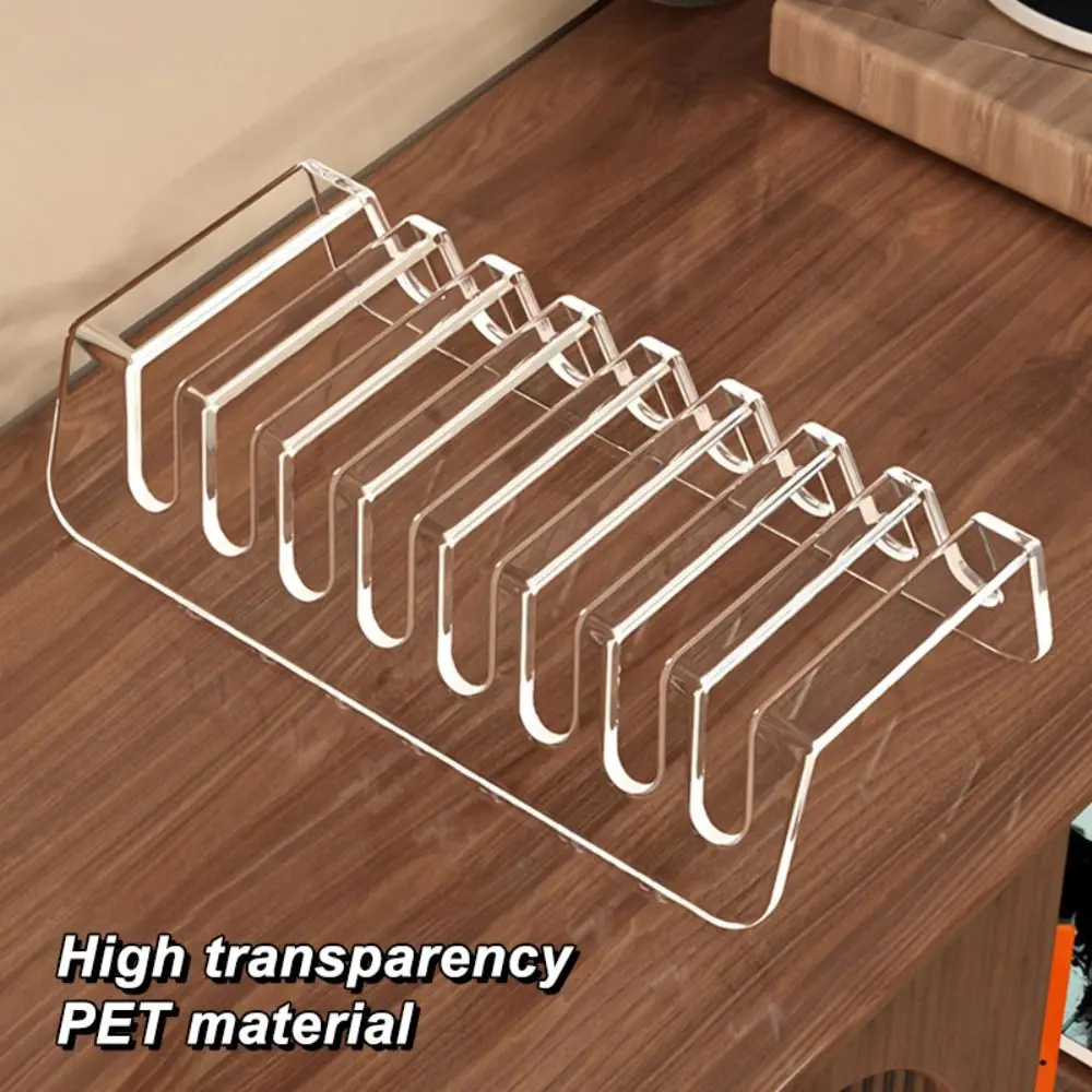 

Premium Multi-Slot Design CD Display Shelf 6/8 Grids Transparent Desktop Organizer Universal Sturdy Tablet Bracket Display Stand