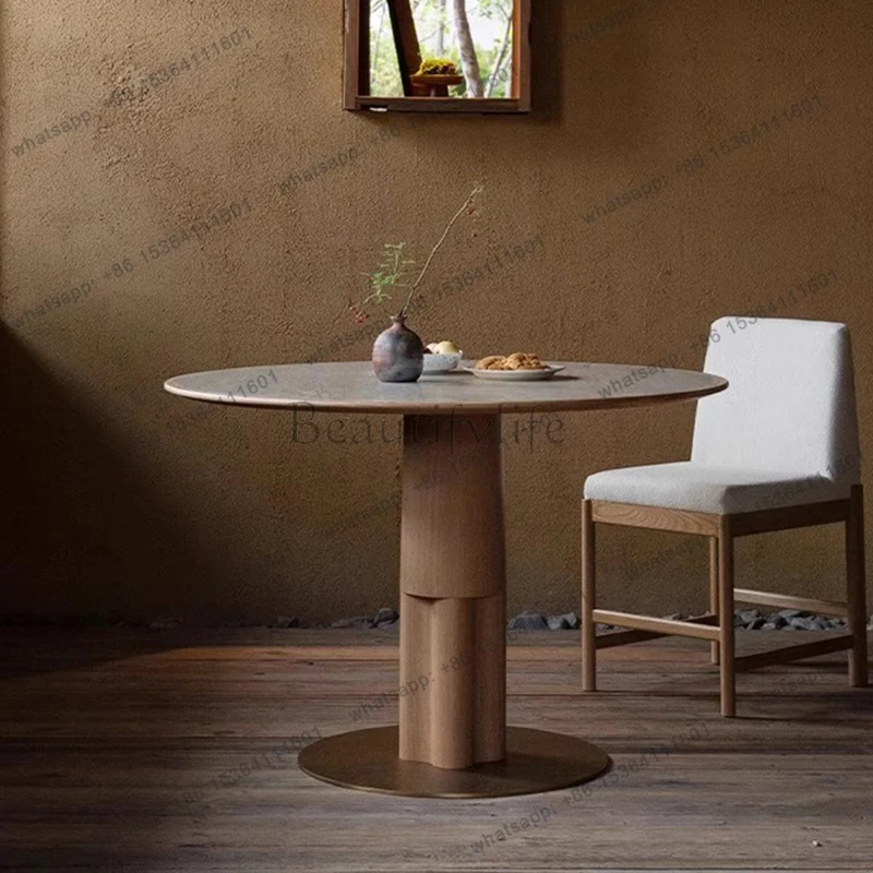 

Nordic Rock Plate Dining Tables Modern Simple Living Room Design Round Table Villa Kitchen