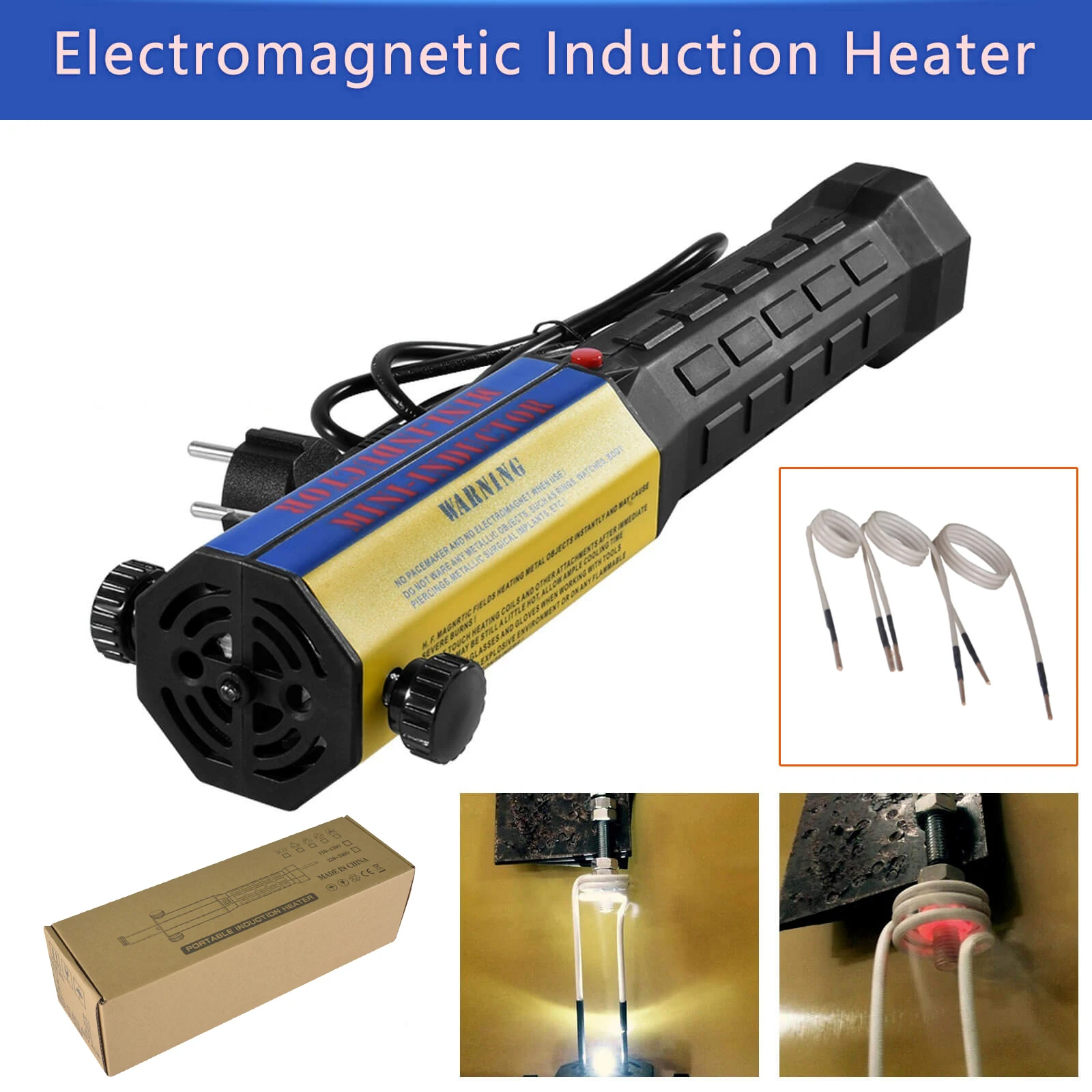 

1000w Magnetic Induction Heater Bolt Remover Repair Machine Tool Kit Mini Electromagnetic Induction Heater