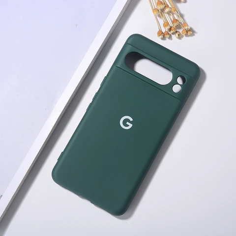 Для Google Pixel 6A 7A 8A Чехол Pixel 8 7 6 9 Pro XL Мягкий жидкий силиконовый чехол Тонкий противоударный защитный чехол для задней панели телефона + логотип