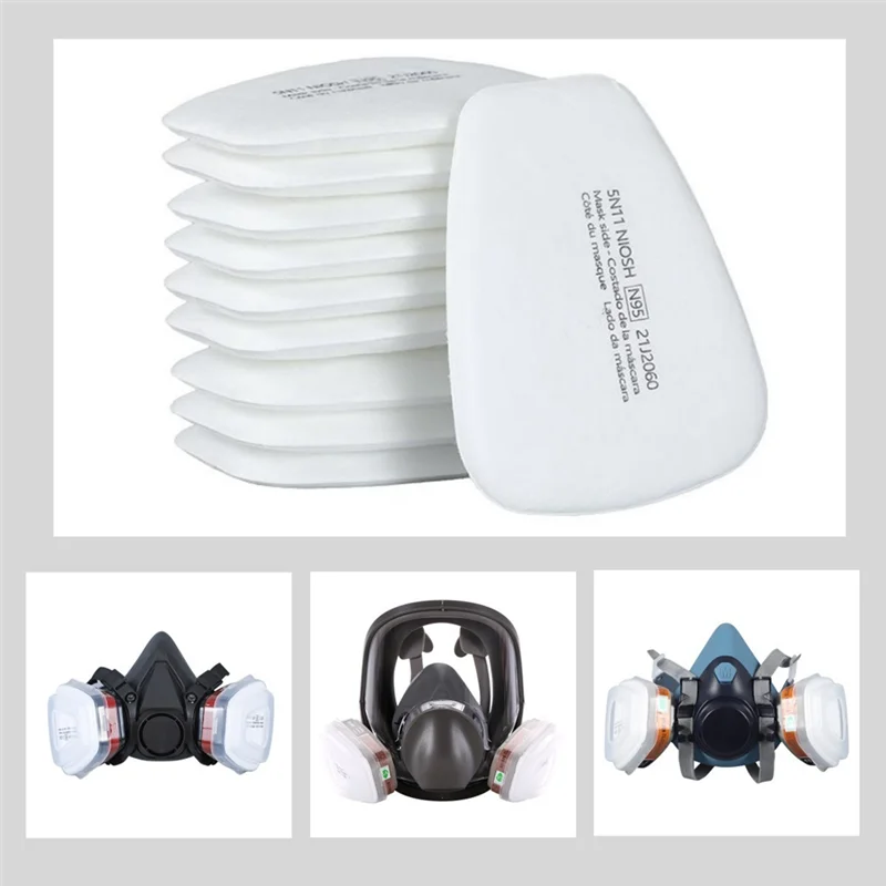 

A01F-100PCS 5N11 Respirator Filter - 5N11 Particulate Filter Cotton For 6200, 6502, 7502, 6800 Series Respirator Mask