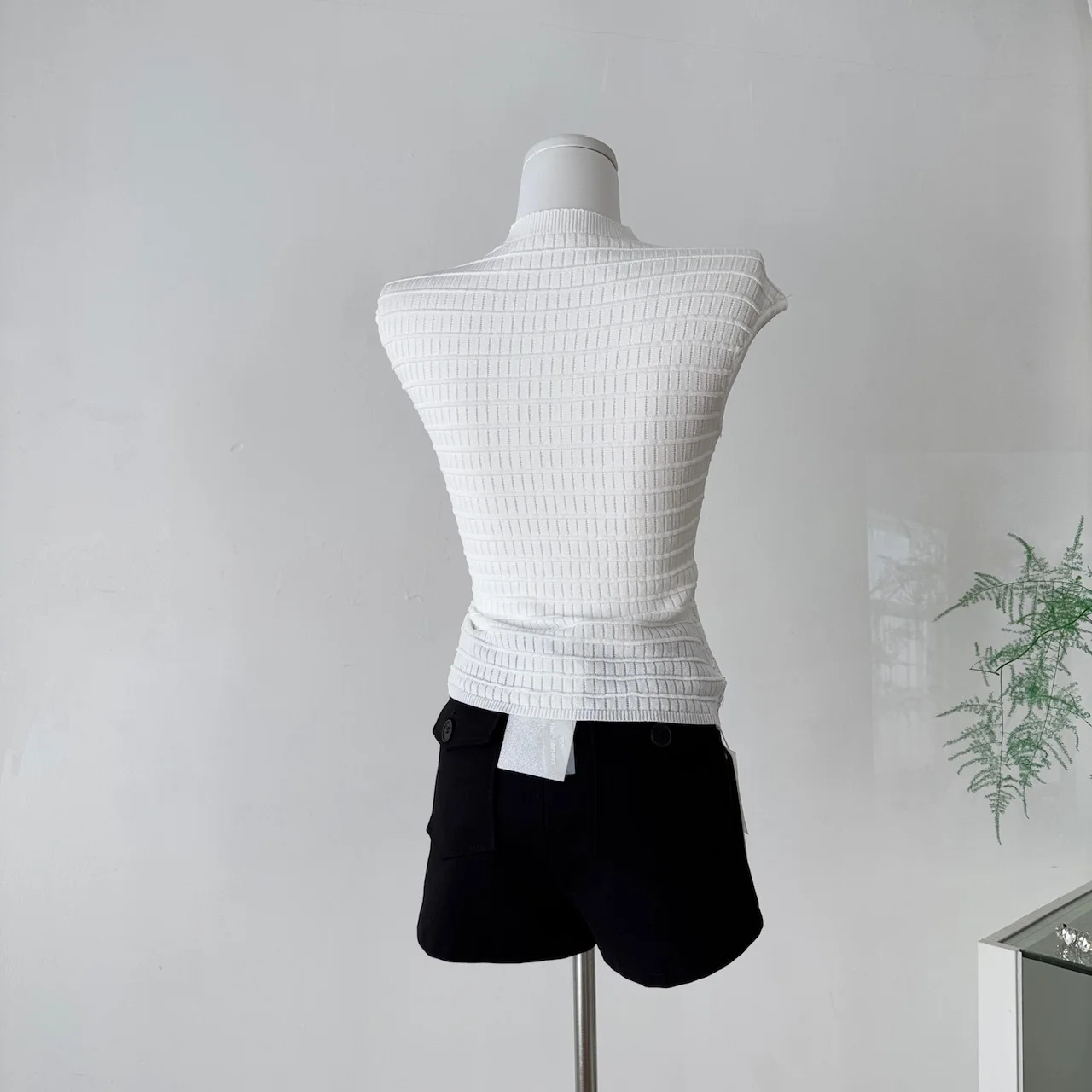 Gilet tricoté coupe cintrée pour femmes, vêtements d'extérieur décontractés avec strass scintillants, pour les déplacements d'été, rose