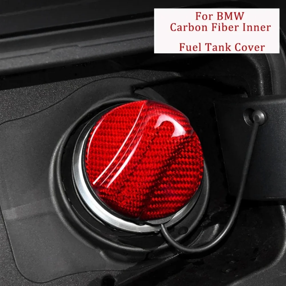Car Fuel Tank Cap Cover Real Carbon Fiber Trim Red For BMW -F10 -F30 E46 For E60 Interior Accessories