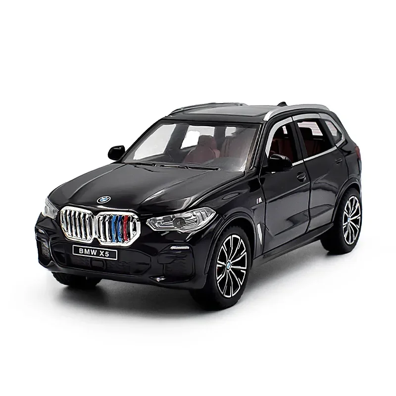 Diecast 1:24 Scale BMW X5 SUV Alloy Car Model Collective Metal Voiture Miniature Home Decor Car Toy Boys Gift Sound Light