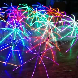 5pcs/lot LED Luminous Transparent Umbrella nightclub light up bar Club DJ show Jazz dance walking stick Evening prop