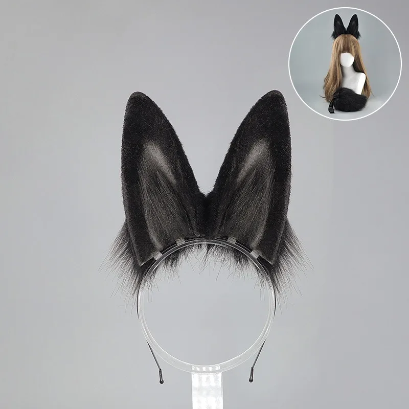 Nouvelles filles en peluche longue oreille de lapin bandes de cheveux chapeaux bandeau robe Accesorios femmes fille Cosplay Lolita Cosplay accessoires de cheveux