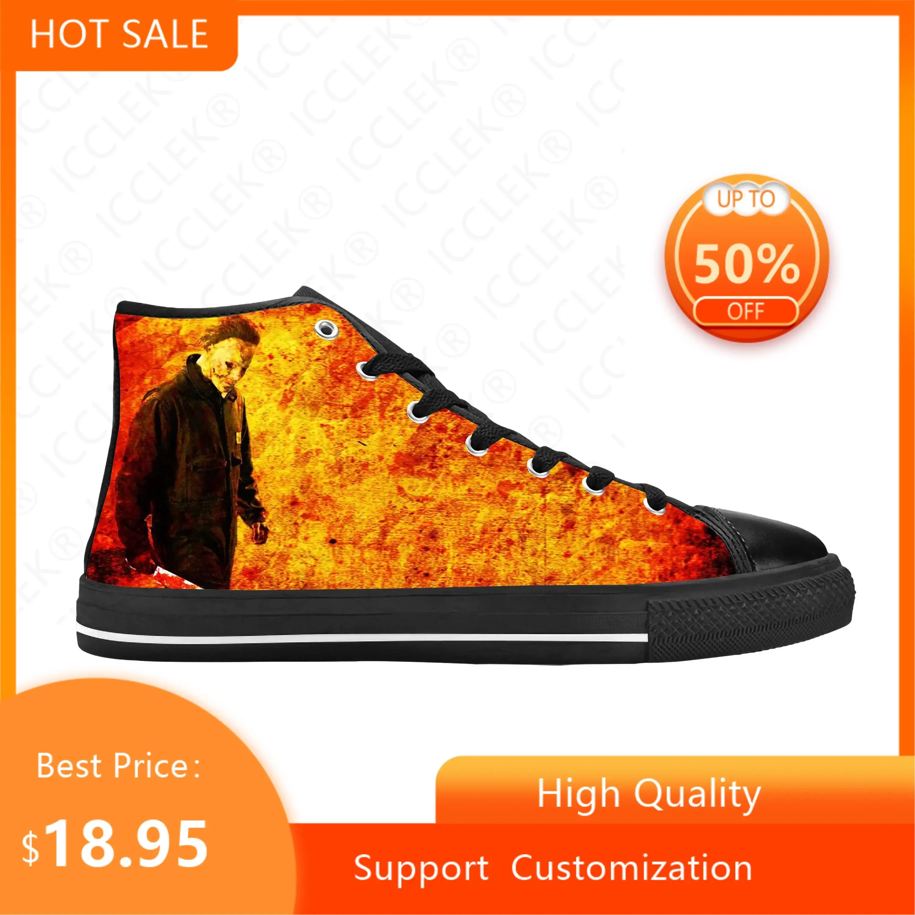Hot Myers Horror Scary Movie Gothic Halloween Michael Casual Shoes High Top Comfortable Breathable Mens Womens Teenager Sneakers