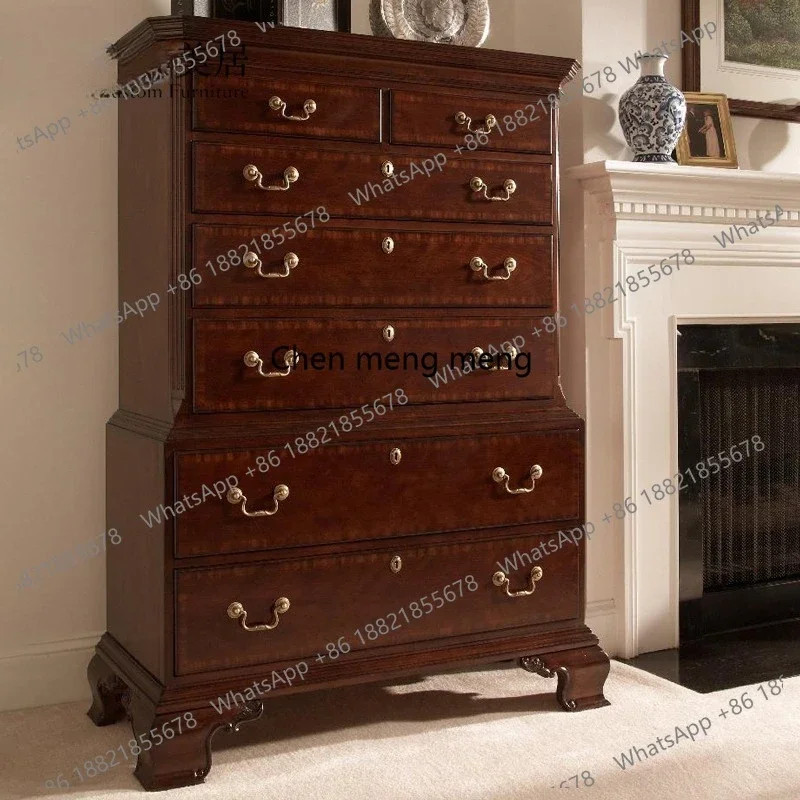 

Custom Multi-chest Bedroom Brown 7 Drawer Living Room Study File Storage High Cabinet American