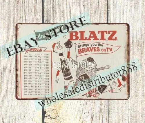 1962  BEER BASEBALL SCHEDULE metal tin sign room pubsdecor