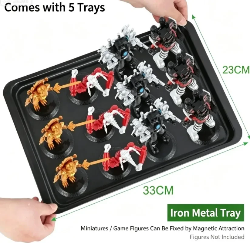 Aluminum Alloy Miniature Model Storage Box, Hard Transport Case for Warhammer Soldier Figurines Board Game Parts Protective view 3