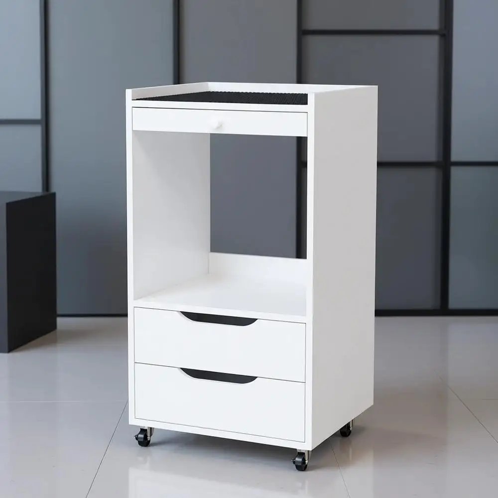 

White Mobile Trolley Cart with Wheels for Beauty Spa, Esthetician, Tattoo Clinic, and Dental Lab Storage