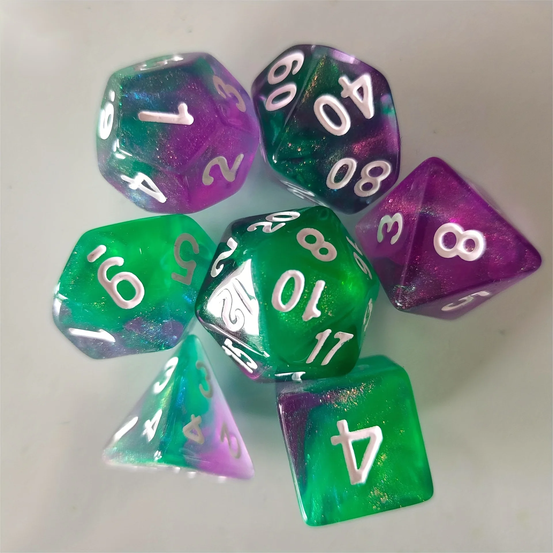 7/set Of Two Color Dragon Dice, Classic Desktop Games, Perfect For Family Friends Gathering, Board Game Accessories