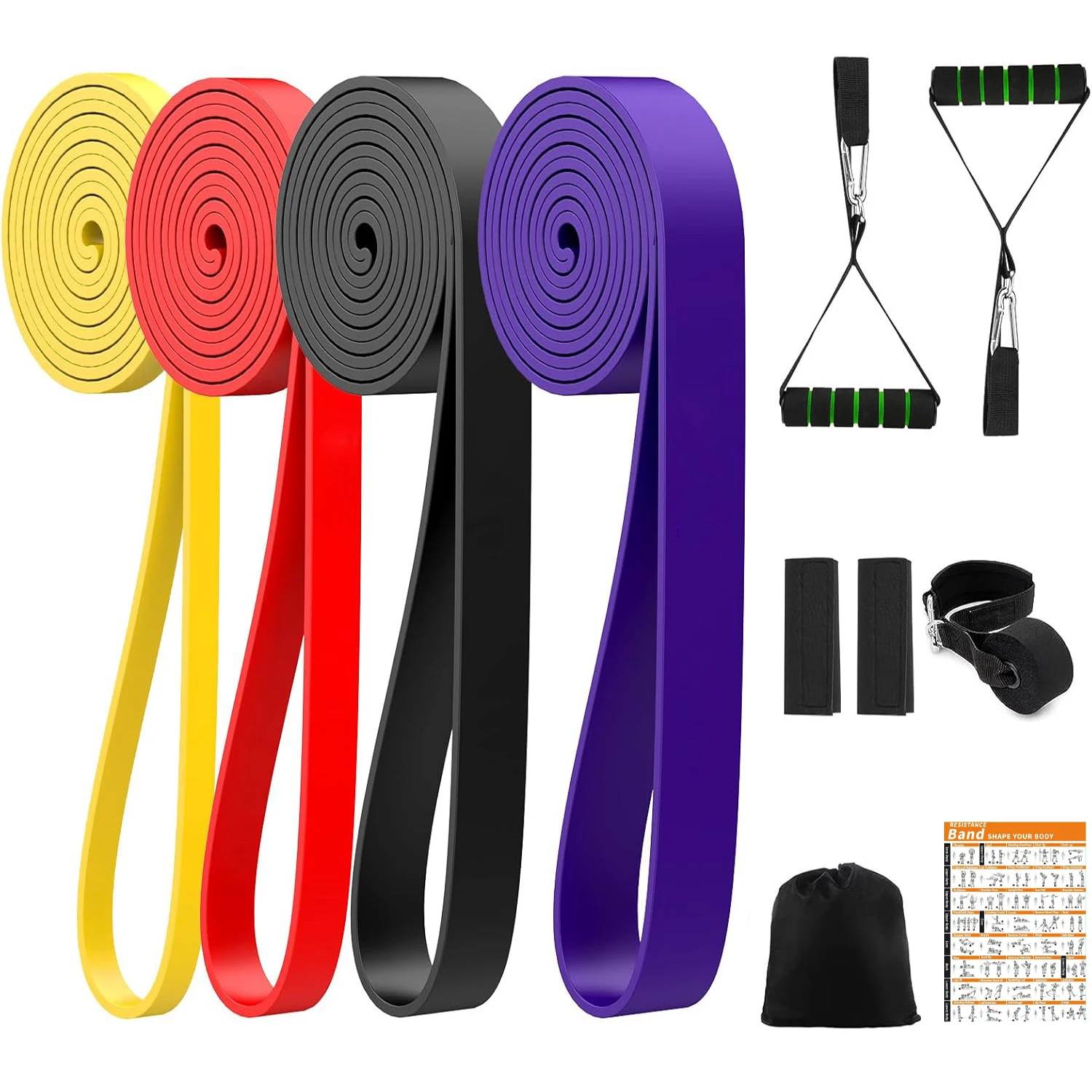 WOSWEIR-Elastic Training Gum Resistance Bands Gym Home Fitness Expander Yoga Pull Up Assist Rubber Crossfit Workout Equipment