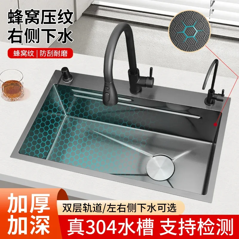 Premium  stainless steel sink large single slot thickened 4MM  kitchen vegetable sink basin