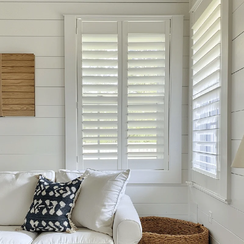 High Quality PVC Window Shutters No Drill Interior and Exterior Sunshade Living Room Horizontal Opening Pattern Wholesale