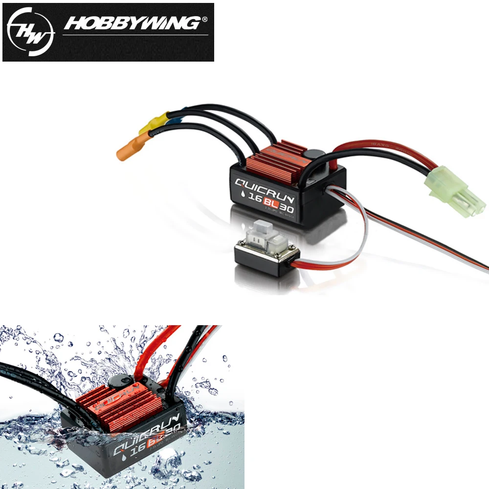 Hobbywing QuicRun WP-16BL30 regolatore di velocità senza spazzole 30A ESC + 2435 4500kv motore per auto RC 1/16 e 1/18