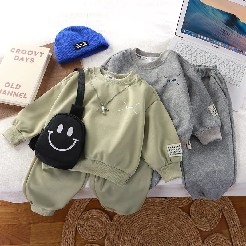 

Boys Sweatshirts +Pants Kids Suits Cotton 2PCS/Set 2024 Cheap Spring Autumn Cotton Sport Teenagers Children Clothing