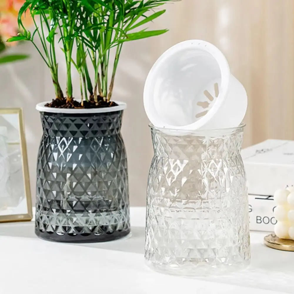 Creative Self Watering Hydroponic Flowerpot Removable Double-layer Hanging Planters Plastic Tabletop Vase