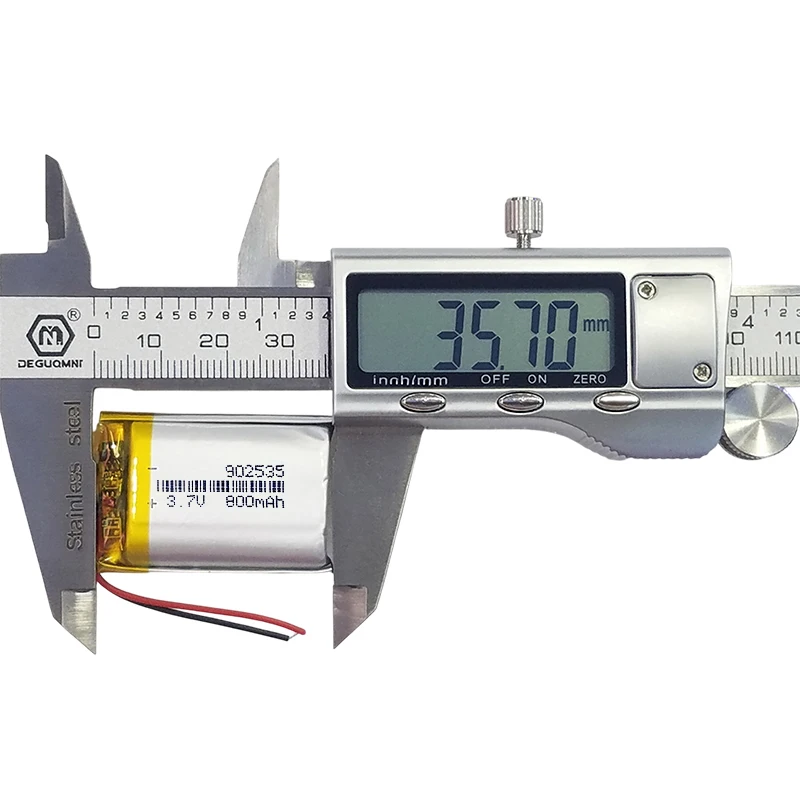 902535 3.7V 800mAh Rechargeable Li-Polymer Battery with Stable Output for Consumer Electronics 902025 902030 902035 902040