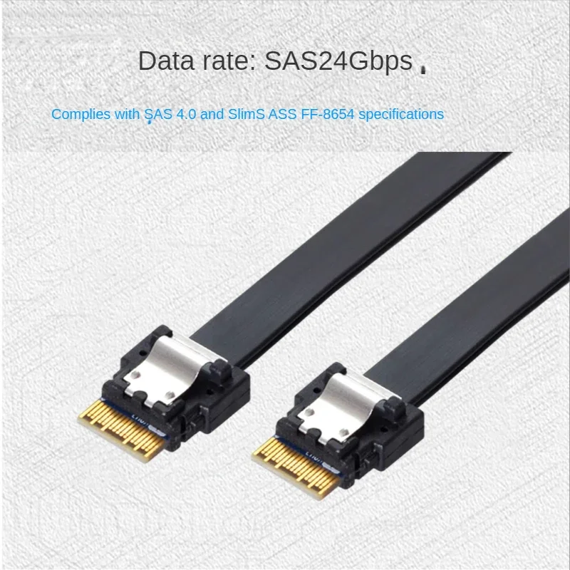 40 ซม. PCI-E Slimline SAS 4.0 SFF-8654 4i 38pin โฮสต์ SFF-8654 Slim SAS เป้าหมายสาย