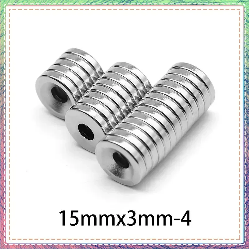 

15x3-4 mm Small Round Search Magnet 15x3 With Hole 15x3-5mm Countersunk Neodymium Magnet Disc 15x3-3 N35