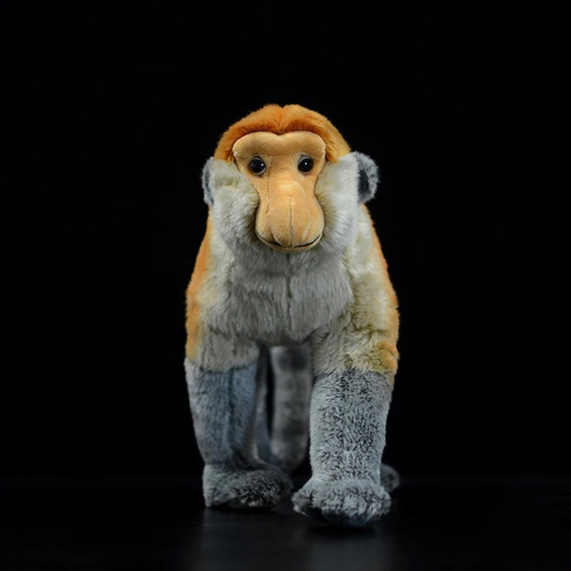 Lifelike Proboscis Monkey Stuffed Animals Toys Real Life Monkey Plush Toy For Kids Adult Gifts