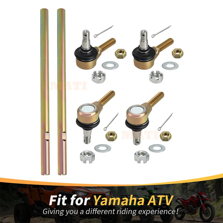 2 Pcs Steering Tie Rod w/ Tie Rod End For Yamaha Banshee Wolverine Big Bear 350 YFZ350 YFM350F/FW/U Kodiak 400 YFM400F 1987-2006