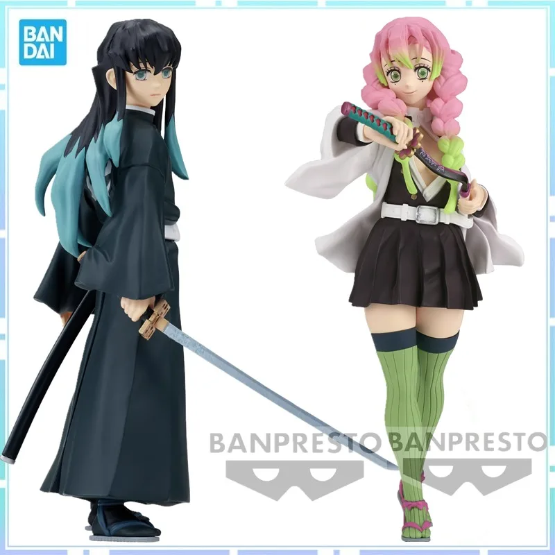 Bandai Original BANPRESTO Anime Demon Slayer Kanroji Mitsuri Tokitou Muichirou Action Figures Collection Model Toys