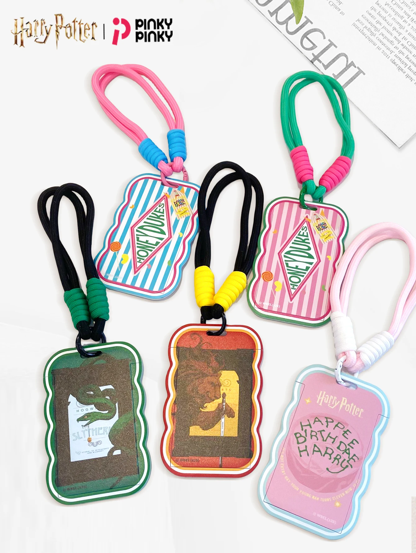 Pinky Harry Potter Card Holder Bag Charm Pendant for Daily Halloween Christmas Birthday Gift for Students Fans Women