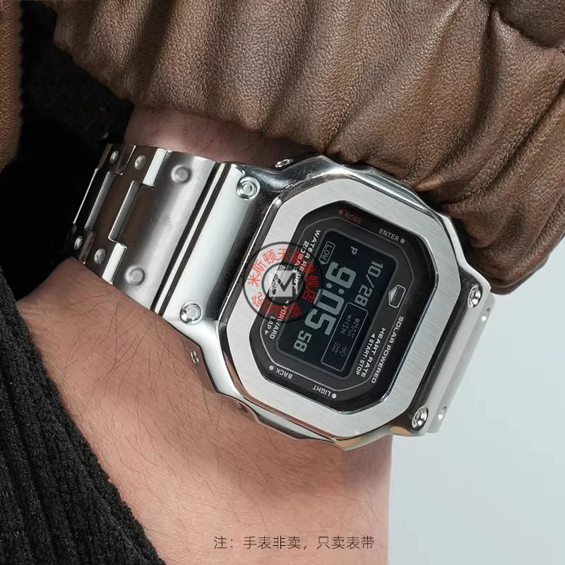 Set cinturino in acciaio inossidabile per CASIO 3516 DW-H5600 modifica soild raffinato metallo argento nero oro kit cassa cinturino set