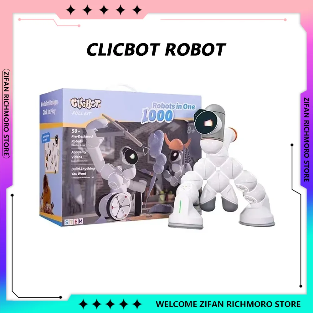 ClicBot Toys Accompany Child Christmas Gifts Intelligent Robot Electronic AI Program Modular Pet Robot Modular Splicing Robot