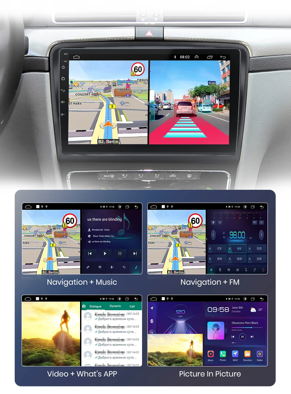 Junsun Drahtlose CarPlay Android Auto Auto Radio Für Skoda Superb 2 2008-2015 GPS Multimedia 2 din – Detail 20