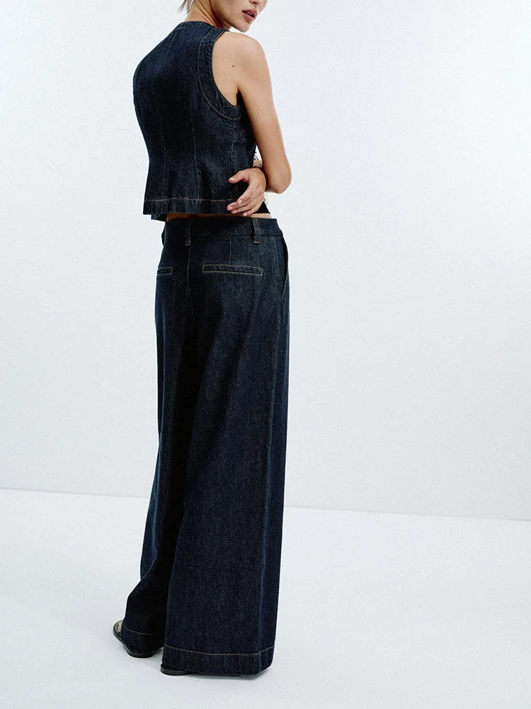 

Новый летний женский облегающий джинсовый жилет, повседневные джинсы 377722540, этнический сценический костюм, традиционный модный топ Hanfu