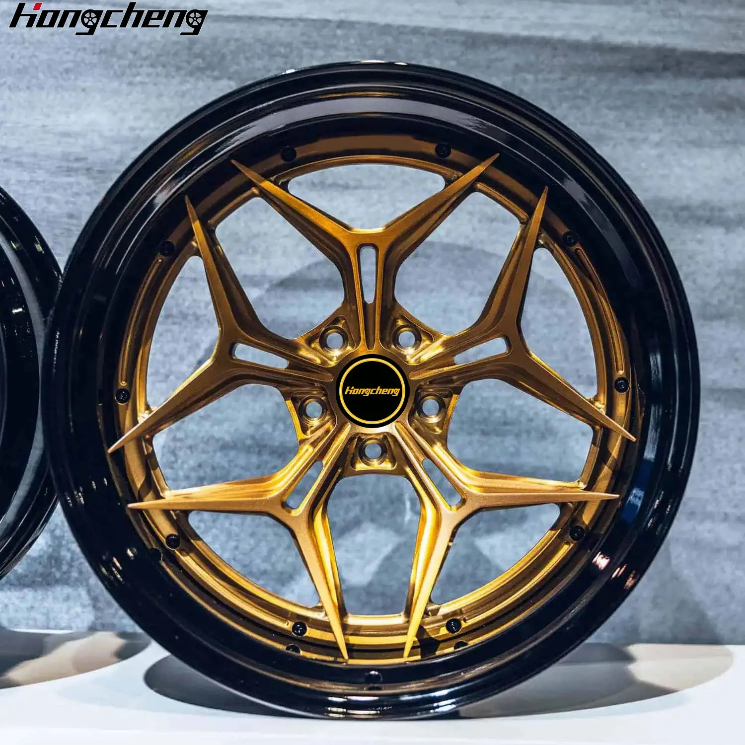 New model of 26 Custom Two Piece Forged Wheel Brushed and Black Lip 5x120 5x114.3 5x112 Aluminium Alloy Rims for  Cayman